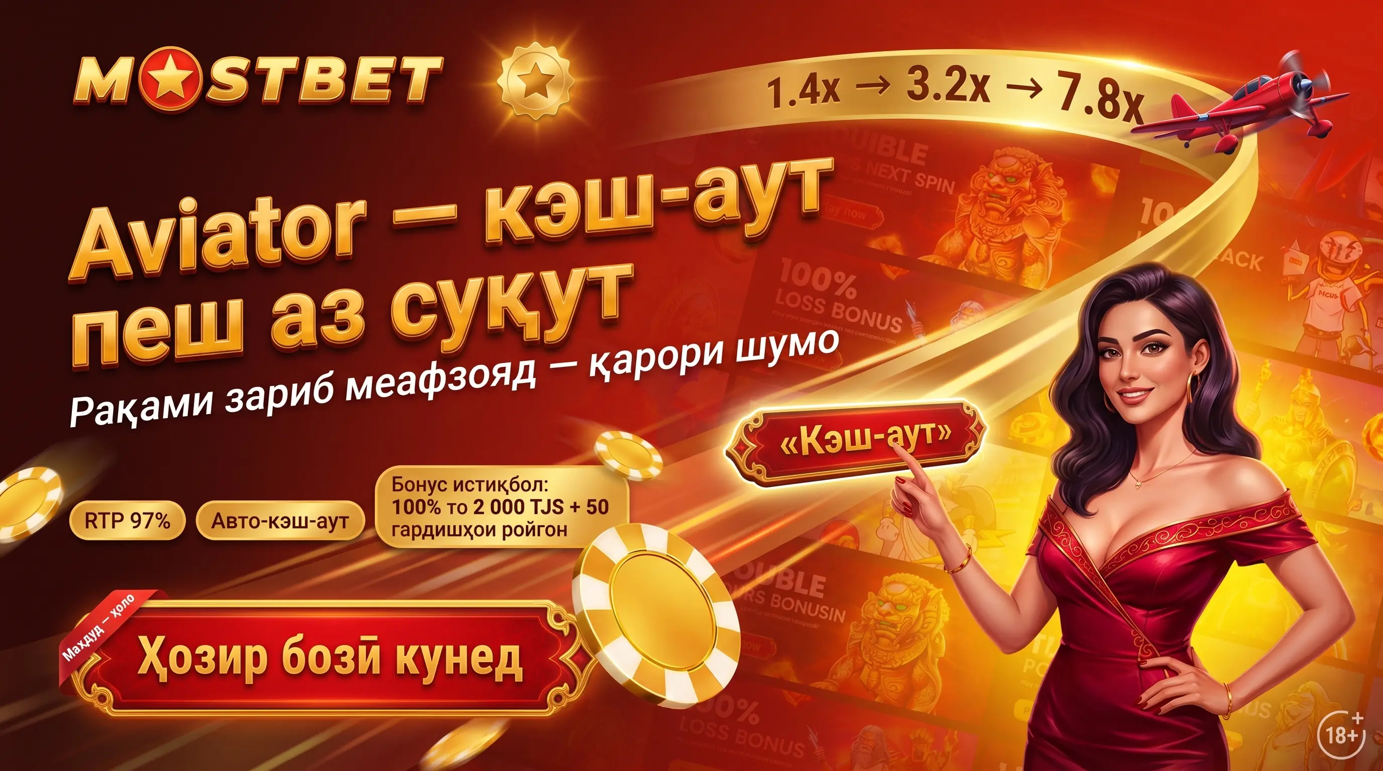 Бозии Aviator дар Mostbet: қоидаҳо, RTP ва демо