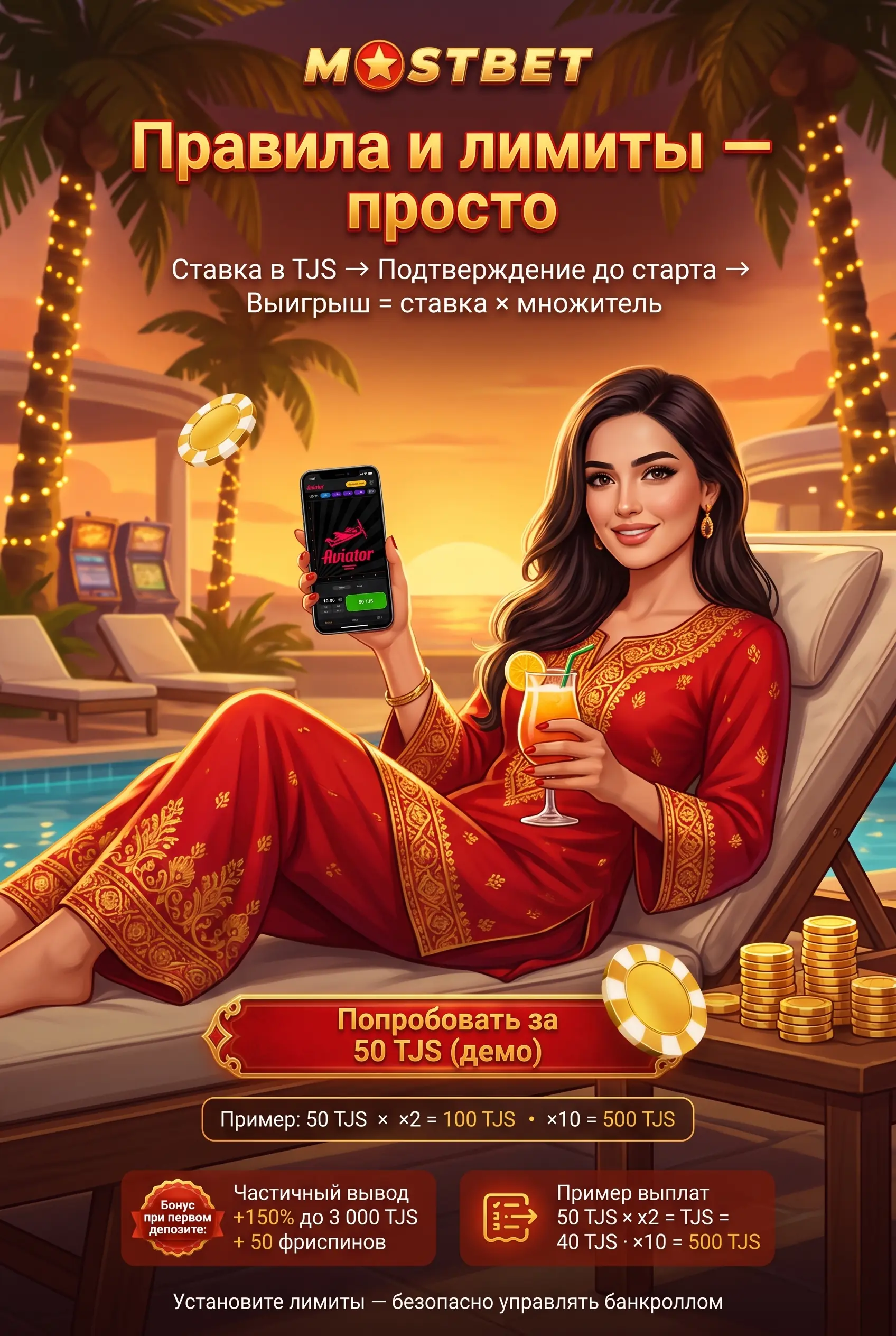 Правила, лимиты ставок и примеры выплат в TJS