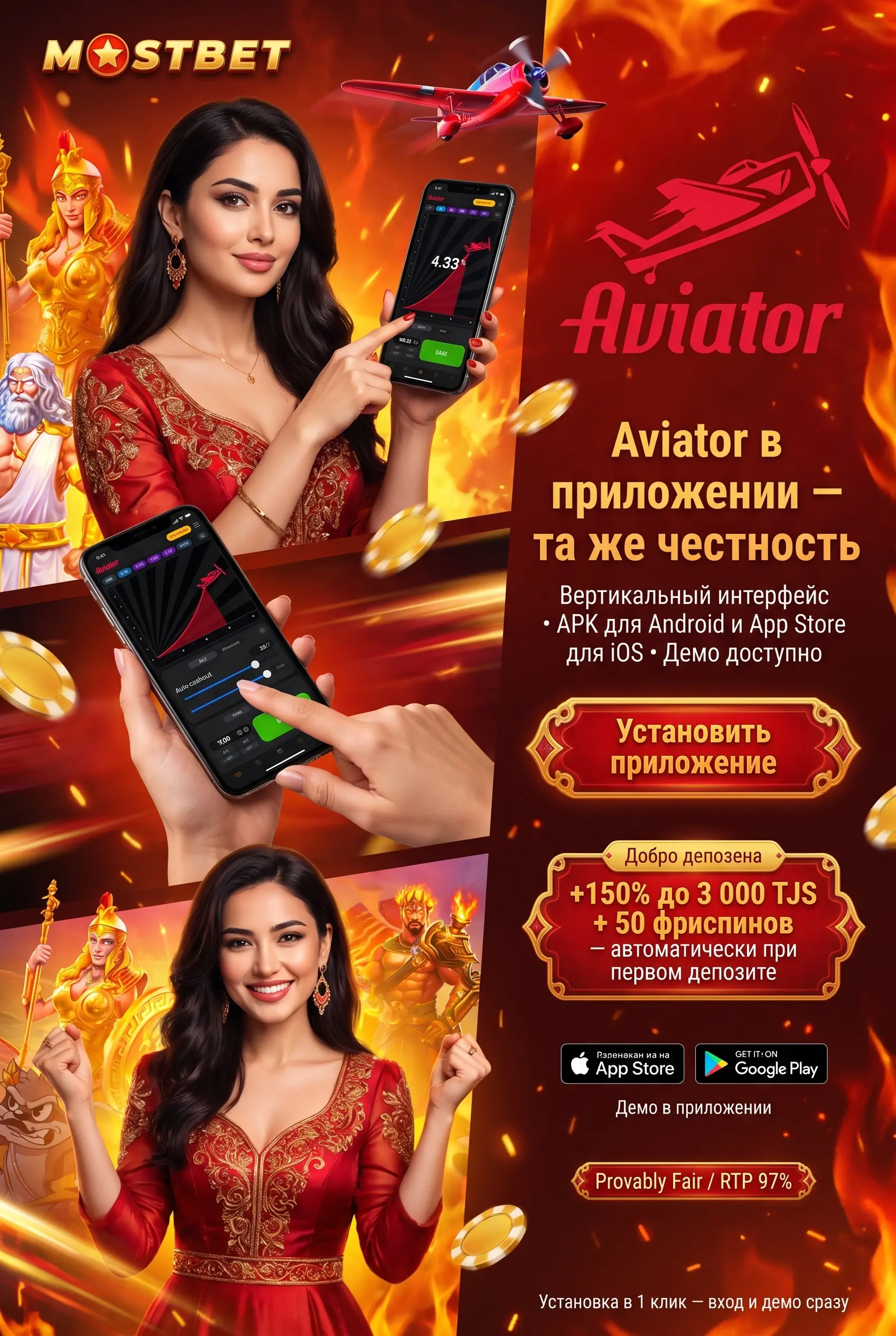 Aviator в мобильном приложении