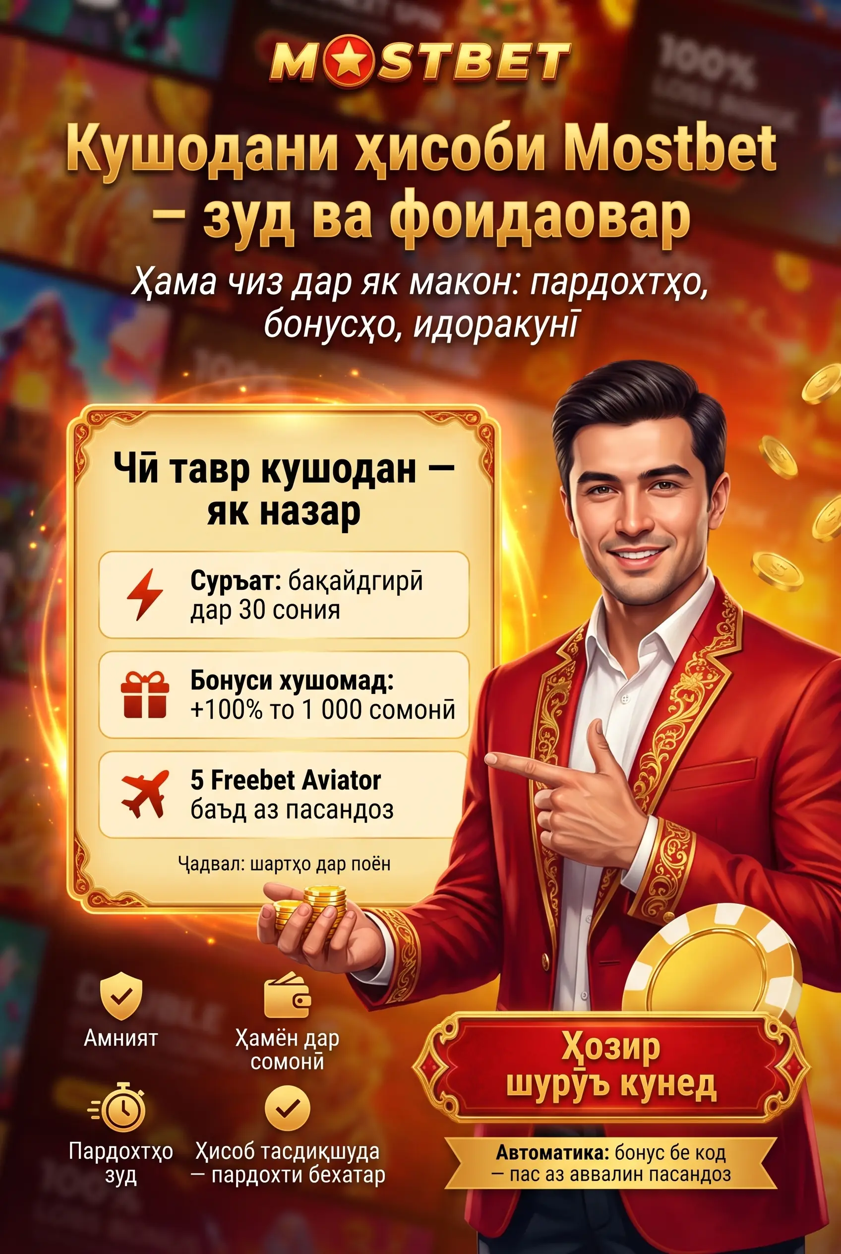 Кушодани ҳисоб дар Mostbet — хулоса